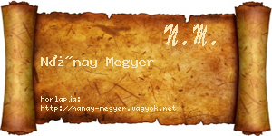 Nánay Megyer névjegykártya